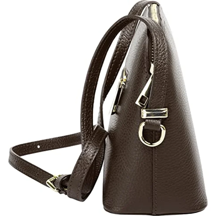 Cluty Umhängetasche, echt Leder, Made in Italy, goldene Details, quadratische Form, Höhe 18 cm x Breite 20 cm x Tiefe 4 cm – Bild 5