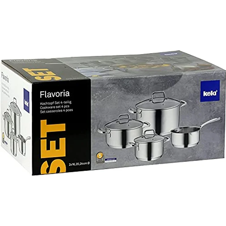 Kela 10201 Flavoria Kochtopf-Set, 18/8 Stainless Steel, 1.3 liters – Bild 5