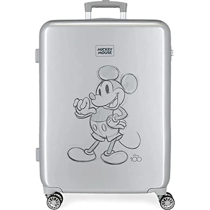 Disney Mickey 100 Mittelgroßer Koffer Grau 48 x 68 x 26 cm Starres ABS Seitenkombinationsschloss 70 l 3 kg 4 Doppelrollen – Bild 1