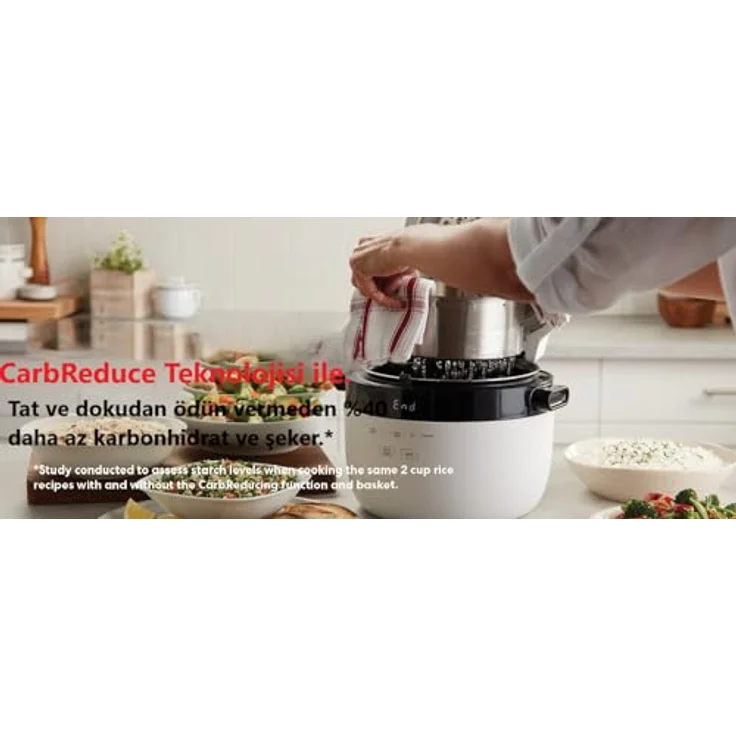 Instant Pot Instant Reiskocher und Dampfgarer - Automatischer, vielseitiger Reiskocher, Dampfgarer und Sauté-Pfanne/Bratpfanne (12 Tassen / 2,8 l) - bis zu 20 Portionen, silber – Bild 2
