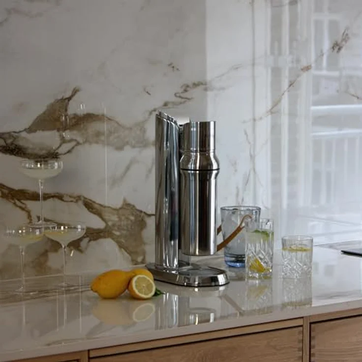 bubliq Glass Carbonator, Wassersprudler aus Edelstahl mit 1 l Glasflasche, minimalistisches Design, Turnlock-Mechanismus – Bild 4