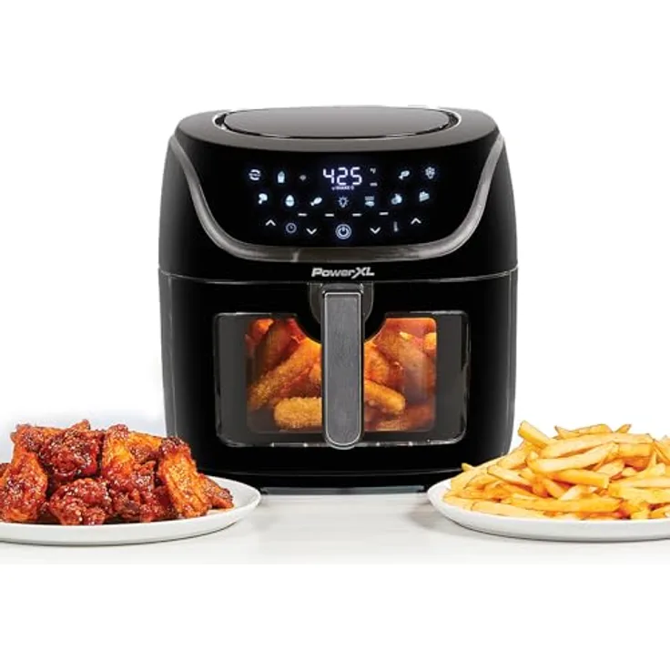 PowerXL Vortex PRO AirFryer XL - 8L, Heißluftfritteuse mit Sichtfenster und Touchscreen, 10 Programme, 1350W, Anti-Haftbeschichtung