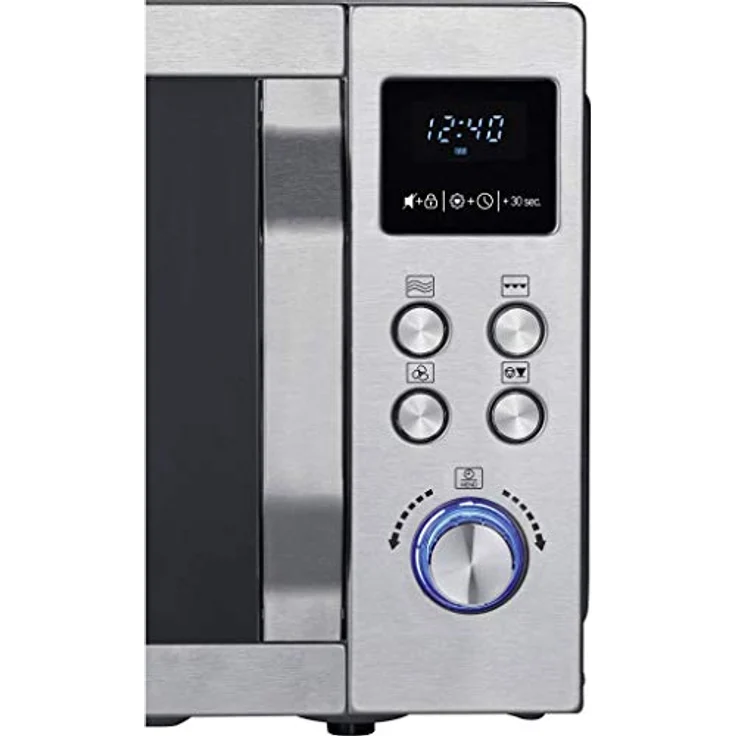 Severin MW 7754 3-in-1 Mikrowelle mit Grill- und Ultra-Heißluftfunktion, 900 Watt, Inkl. Drehteller, Grillrost und Pizza-Teller, Standgerät, edelstahl-schwarz – Bild 5