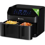 Scheffler Heißluftfritteuse 2 kammern 9L (2x4.5L), Airfryer mit 2 Fächer, 8 Programme, 2000,00 W, Dual Cook & Sync, Air Fryer XXL, schwarz - Preisvergleich