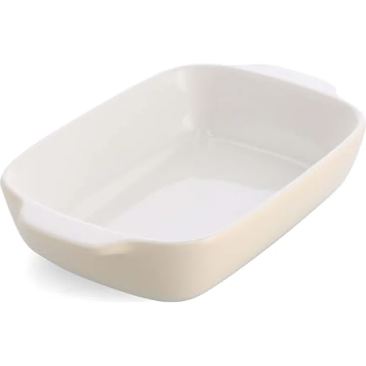 KitchenAid Stoneware Backform Rechteckig mit Bambusdeckel, 26 cm, 1,9L, PFAS-frei, antihaftbeschichtet, ofenfest bis 260°C, spülmaschinenfest, Mandel Creme – Bild 1