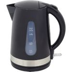 DESKI Wasserkocher Teekocher schnurlos Wasserzubereiter, 1,7 l, 1850 W, Sicherheitsklappdeckel mit Einhandbedienung, Edelstahl schwarz