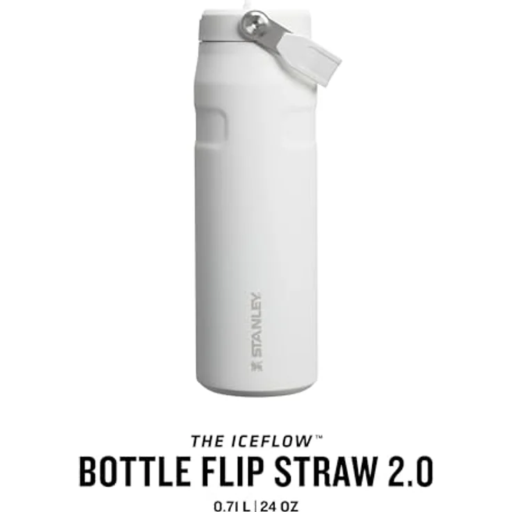Stanley Flip Straw 2.0, Trinkflasche mit Strohhalm 1.06L, Thermobecher kühlt 17 Stunden, 4 Tage eisgekühlt, BPA-frei, auslaufsicher, spülmaschinenfest, Frost – Bild 3