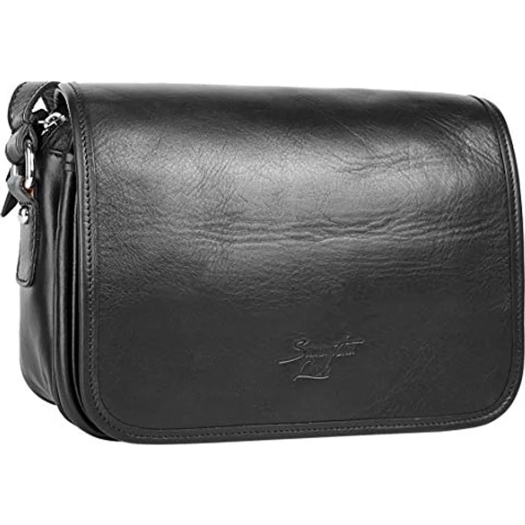 Samantha Look Umhängetasche aus echtem Leder, 25 cm, Made in Italy, verstellbarer Schulterriemen, klassisches Design, mehrere Fächer – Bild 7