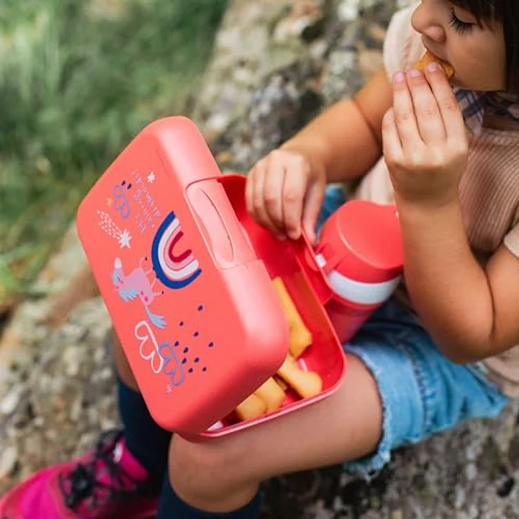 KOZIOL Lunchbox Candy L Dreams, Biozirkukärer Kunststoff, mit Trennschale in Organic Red – Bild 4
