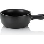 Kela 66575 Käsefondue-Pfanne, Feuerfeste Keramik, 22.5 cm Durchmesser, 2 L, Basel, Schwarz