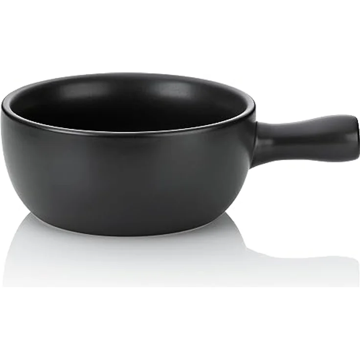 Kela 66575 Käsefondue-Pfanne, Feuerfeste Keramik, 22.5 cm Durchmesser, 2 L, Basel, Schwarz – Bild 1