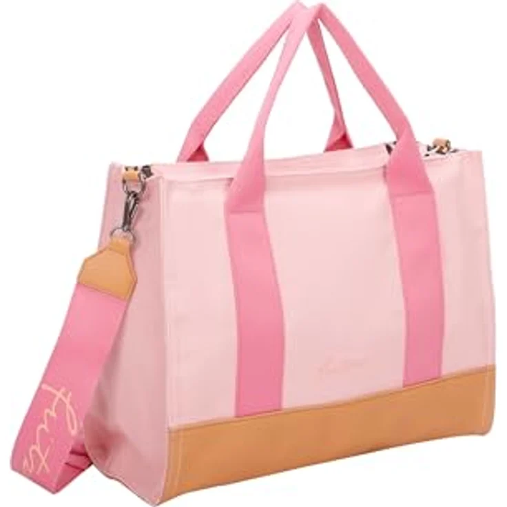 Fritzi aus Preußen, Damen Handtasche, Canvas Umhängetasche 40 cm, Pink/Rosa, abnehmbarer Schulterriemen für Crossbody-Tragen – Bild 4