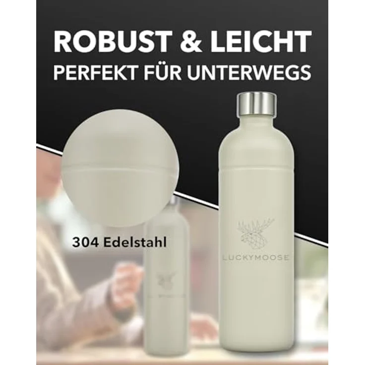 Luckymoose Wassersprudler Flasche Infinity, Edelstahl, spülmaschinenfest, 0,75-1,25 Liter, für Aarke Carbonator 3, Philips GoZero & Brita SodaOne – Bild 3
