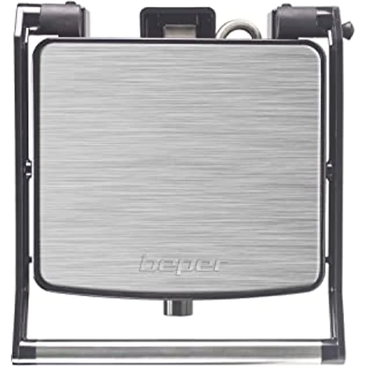 BEPER P101TOS502 Multifunktionsgrill, Panini Maker, Bakelite/Stahl,1800W, Grillplatte 28x25 cm, 180°-Öffnung, Thermostat verstellbar, Fettauffangschale, in Schwarz – Bild 4
