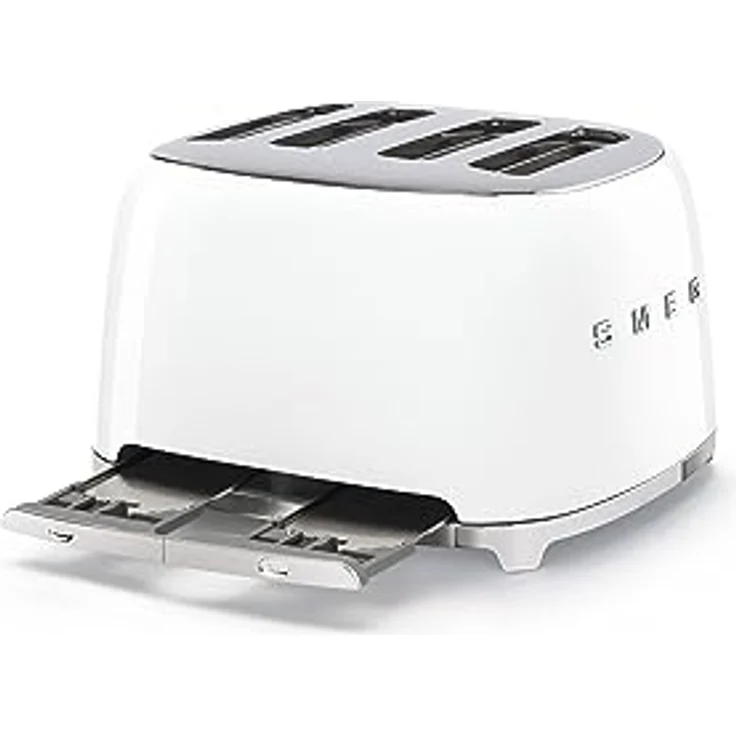 Smeg TSF03WHEU 4-Scheiben-Toaster, 2000W, 6 Bräunungsstufen, Metall, weiß – Bild 4