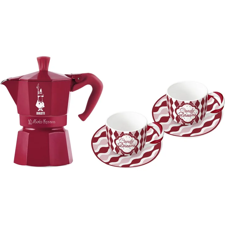 BIALETTI Espressokocher, rot aus Aluminium für aromatischen Espresso
