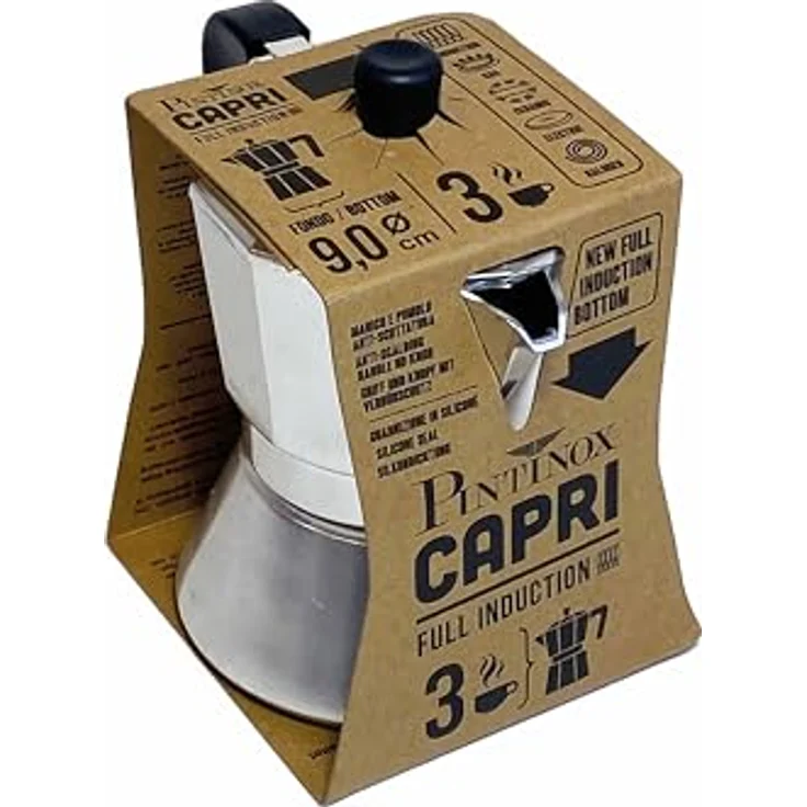 PINTINOX CAPRI INDUKTION Espressokocher, induktionsgeeignet für traditionelle Espressozubereitung – Bild 3