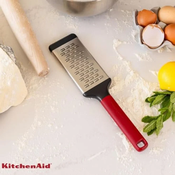 KitchenAid KHA320OHEREG Klassische Reibe, mittelgroß, ultrascharfe Edelstahlfläche, Empire Red – Bild 2