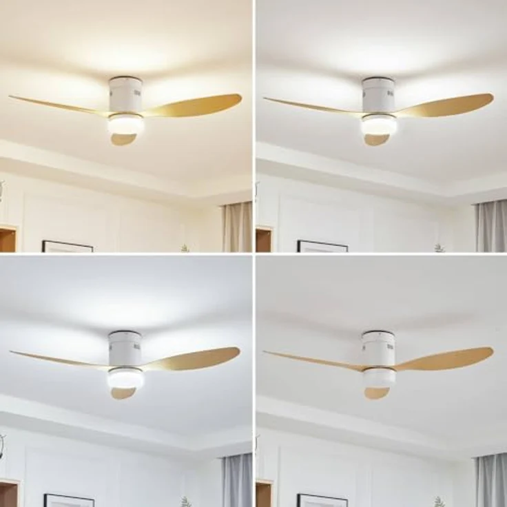 Lucande Kayu 10022105, LED Deckenventilator mit Lampe, CCT-Funktion, Fernbedienung, Weiß, 1-flammig, 132 cm – Bild 4