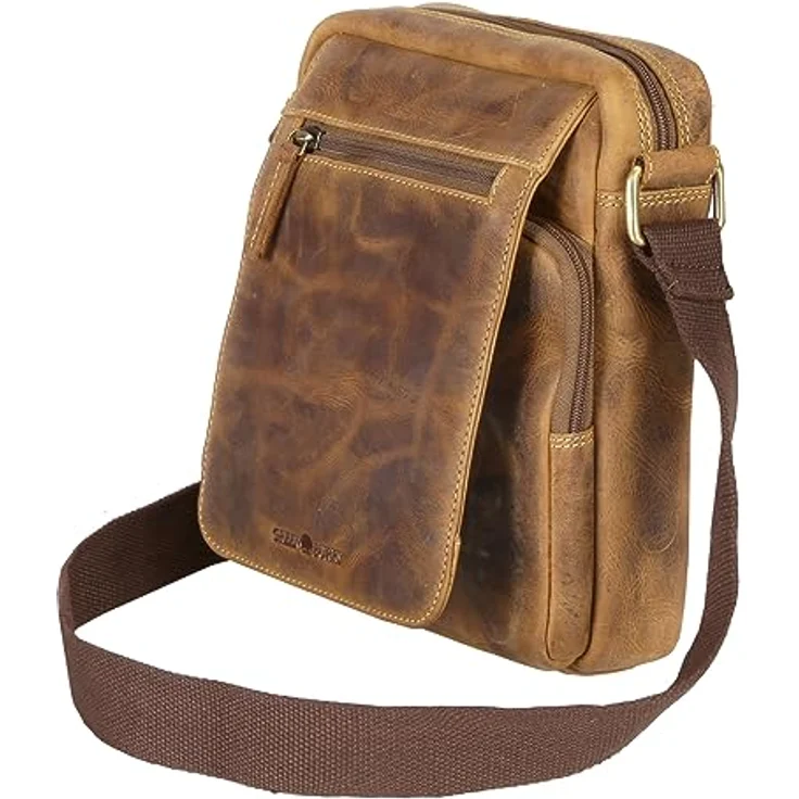 Greenburry Vintage Umhängetasche aus 100% Leder, 20 cm, braun – Bild 3