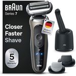 Braun Series 7 Rasierer 72-C7650cc, Nass- und Trockenrasierer mit Reinigungsstation, wasserdicht, Gold