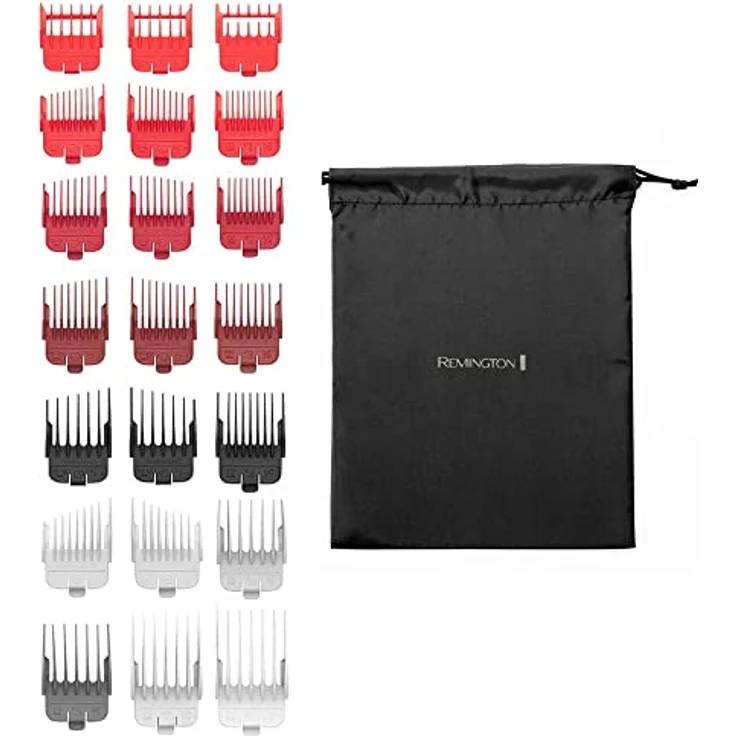Remington Haarschneidemaschine HC500 (selbstschärfende Edelstahlklingen, 10 angeschrägte Fade-Kämme, 9 Aufsteckkämme, 2 Kämme für Haare hinter den Ohren, Netz-/Akkubetrieb) Haarschneider Easy Fade – Bild 5