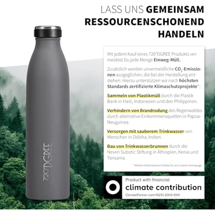 720°DGREE Edelstahl Trinkflasche “milkyBottle”, 750ml, BPA-frei, auslaufsicher, kohlensäuregeeignet, Thermosflasche für Sport, Uni, Schule, Fitness, Outdoor, Camping – Bild 5