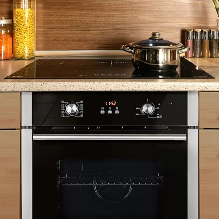 KKT KOLBE Herdset: 60cm Einbaubackofen BO8805SS + 77cm Induktionskochfeld IH87705FZ, Heißluft, Automatik-Timer, 5 Kochzonen, Kindersicherung, Knebelbedienung, Energieeffizienzklasse A – Bild 2