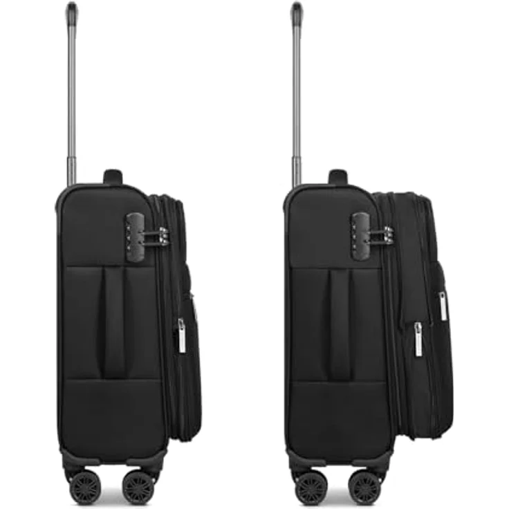 BUGATTI Valencia Soft Kabinen-Koffer, Erweiterbarer Cabin-Trolley 36.5 x 19.5 x 55cm aus hochwertigem Polyester, 35L Volumen, Doppelrolle, für Damen und Herren – Bild 3