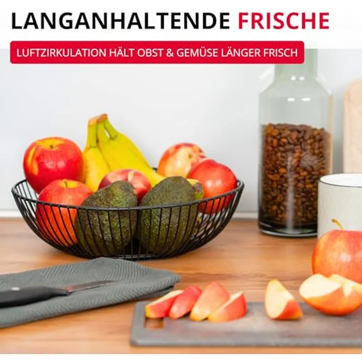 Westmark Drahtkorb Lumos Groß – Moderner Metallkorb für Obst, Gemüse, Brot & Brötchen – Schwarz, 28 cm, ideal für stilvolle Kücheneinrichtungen – Bild 4