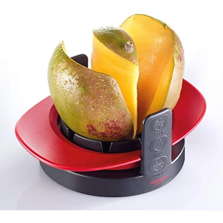 Westmark Apfel--Tomaten--Mangoschneider, Stapelbar mit Schneidschale-Aufbewahrungsständer, ABS-Rostfreier Edelstahl, Tutti Frutti, Schwarz-Rot-Grau-Weiß, 51142260 – Bild 6