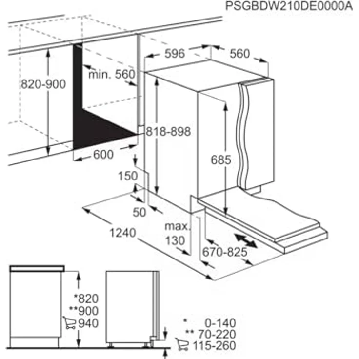 AEG PD9000 Vollintegrierbarer Einbaugeschirrspüler mit AirDry Technologie, EcoLine, 7 Spülprogrammen und ComfortLift® Funktion – Bild 9