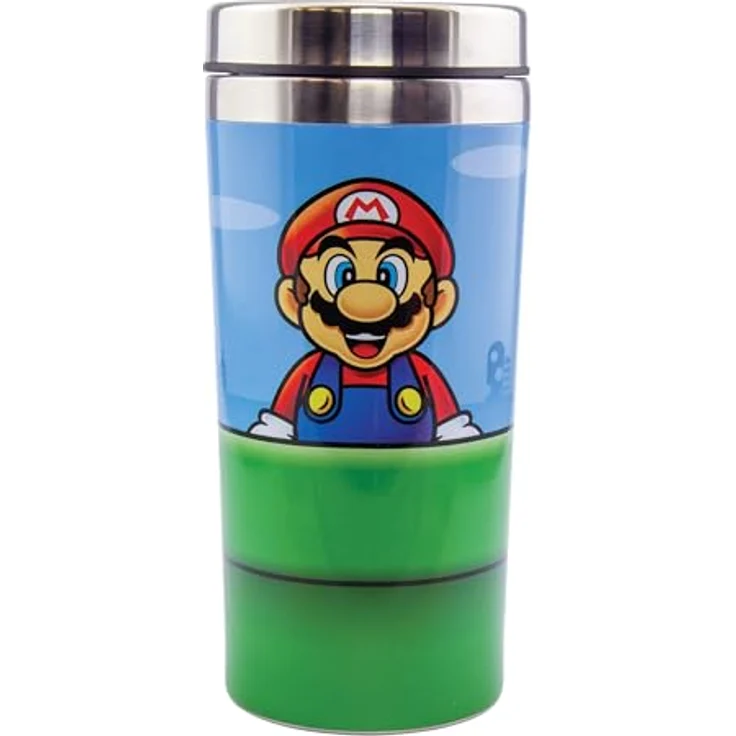Super Mario Trinkflasche "Warp Pipe", Edelstahl, transparent, Thermoskanne/Reisebecher – Bild 9