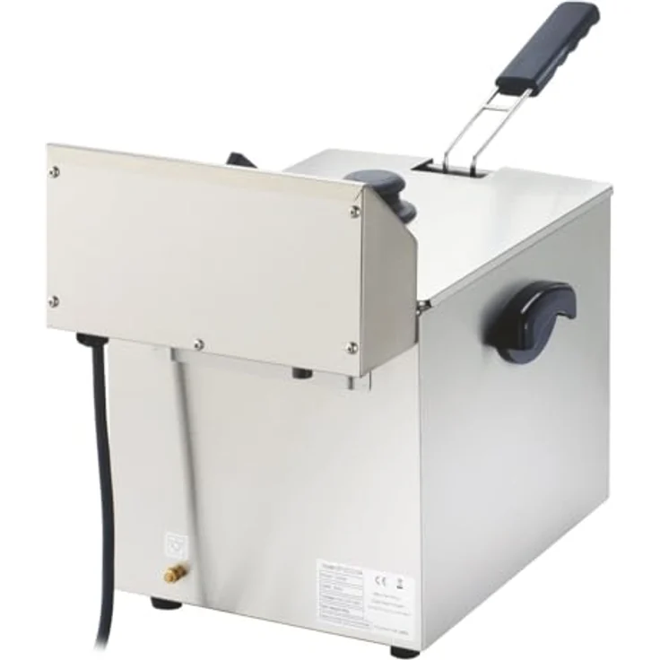 GastroHero Elektro Fritteuse EF-ECO10A, 10 Liter Edelstahl-Fritteuse mit Thermostat, Überhitzungsschutz und Ablasshahn für Gastronomie – Bild 2
