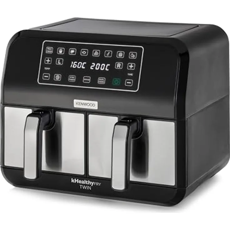 Kenwood kHealthy Fry Twin Airfryer, 8L (2x4L), Dual Cook & Sync Finish Funktion, Touch-Display, 8 Programme, Antihaft, 200º, Timer & Dörrfunktion, Heißluftfritteuse - Preisvergleich