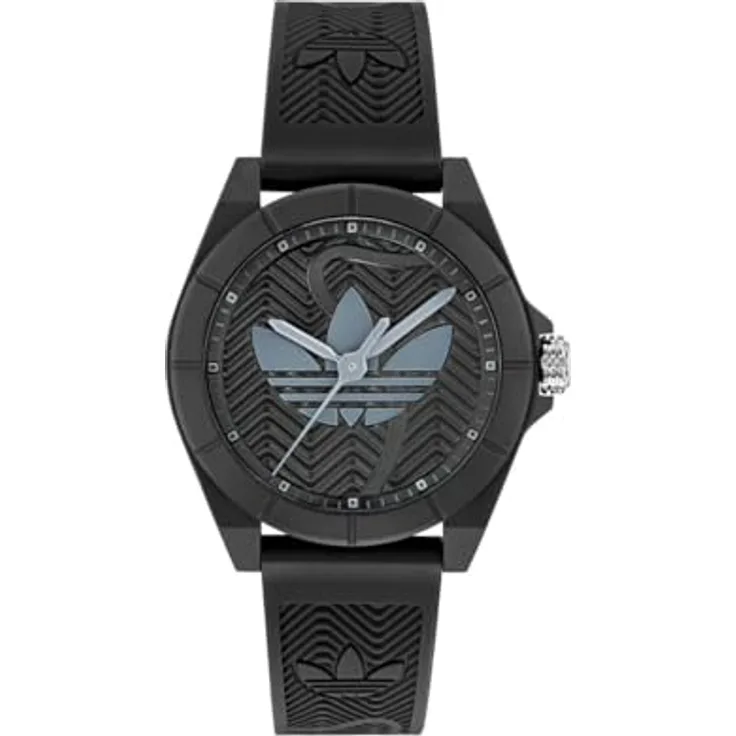 adidas Originals Quarzuhr AOST25033, analoge Uhr mit schwarzem Kunststoffgehäuse, wasserdicht bis 50m
