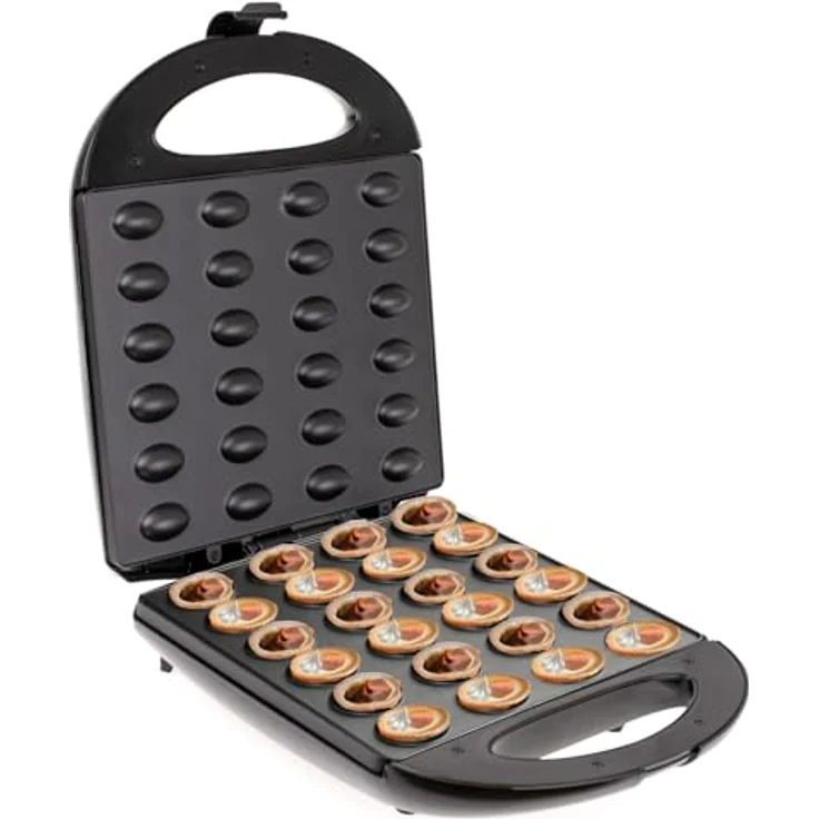 Adler Waffeleisen AD 3039B Nut Maker, 1400,00 W, Toaster für Nüsse Erdnüsse Haselnüsse, 24 Stück XL, schwarz – Bild 2