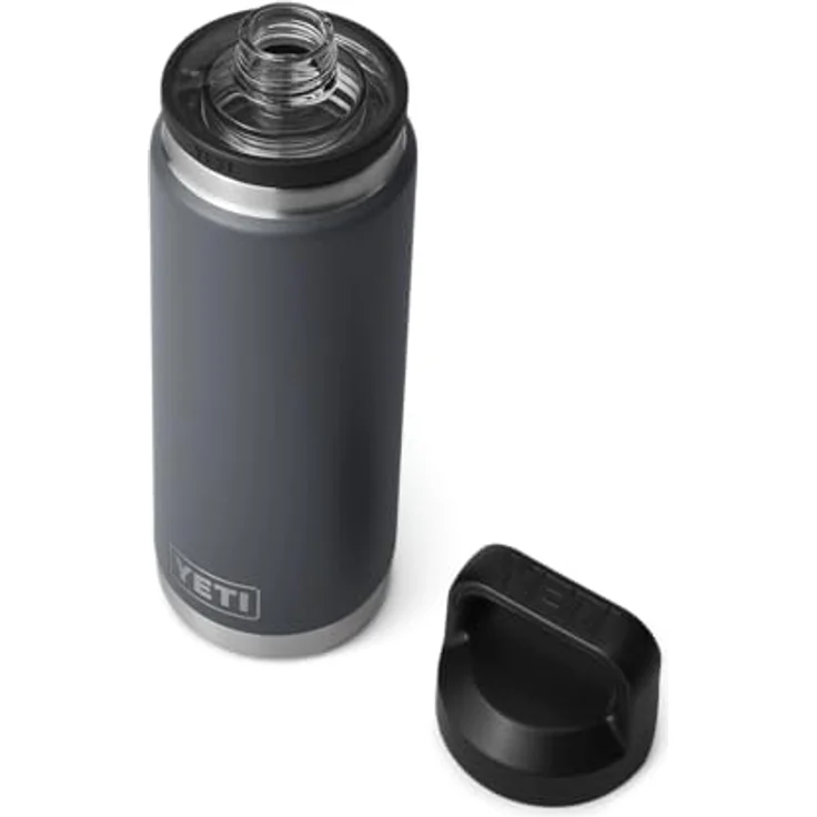 YETI Rambler Flasche 26 oz mit Chug-Verschluss, doppelwandige Vakuumisolierung, 100 % auslaufsicher, Edelstahl, Charcoal – Bild 1