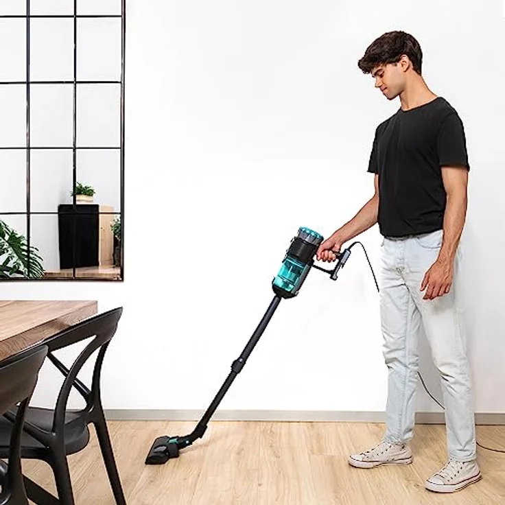 Cecotec Kabelbesen-Staubsauger Conga Popstar 600 Vital. 600 W, beutellose Zyklontechnologie, 18 kPa Saugleistung, 500-ml-Tank leicht abnehmbar, 360° drehbarer Kopf – Bild 2