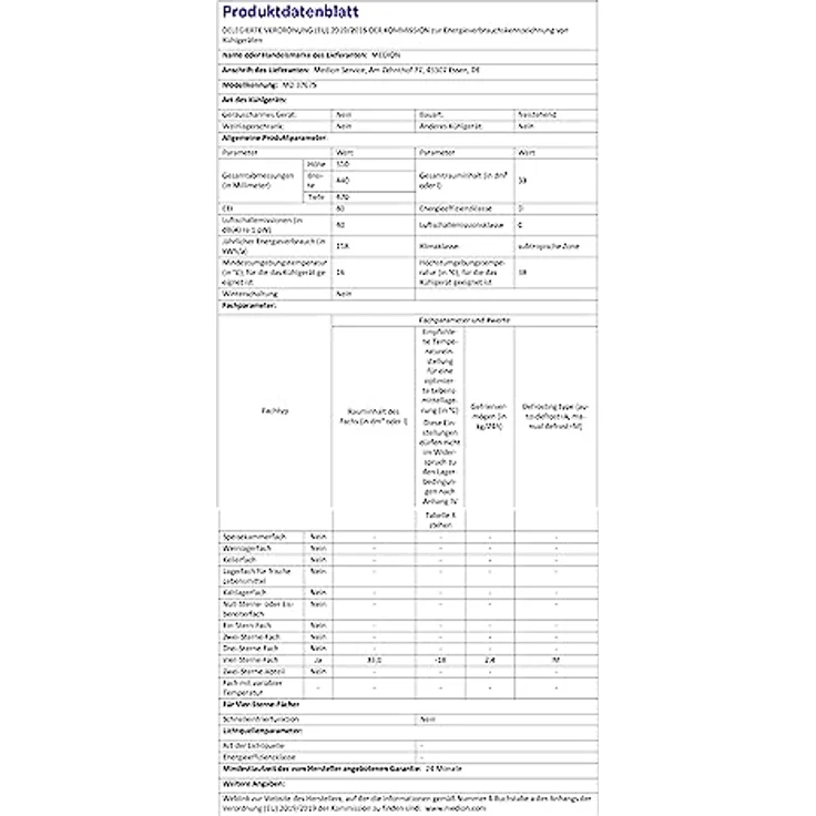 MEDION Mini Gefrierschrank MD37675 (33 Liter Nutzinhalt, 51cm hoch, höhenverstellbare Füße, 4-Sterne-Einstufung) – Bild 5