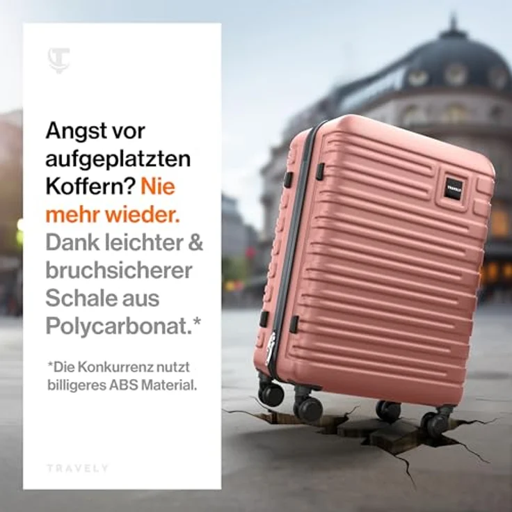Travely Premium Koffer 24" mit über 75L Volumen, Hartschalen Koffer in Blau mit sanften Rollen & TSA Schloss – Bild 2