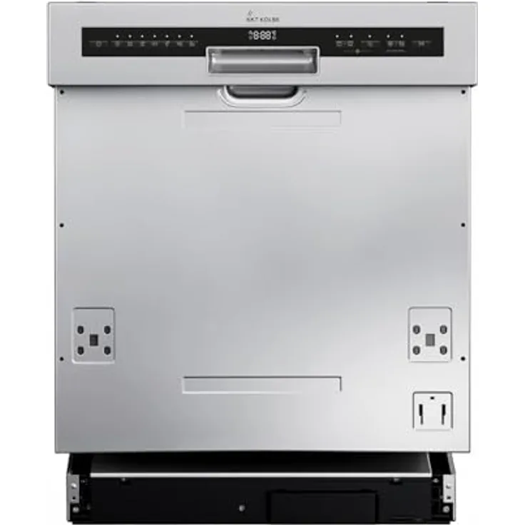 KKT KOLBE DW60TI, 60 cm teilintegrierbarer Geschirrspüler mit Besteckschublade, LED-Beleuchtung, automatischer Türöffnung, 7 Programmen für 14 Maßgedecke, Edelstahl