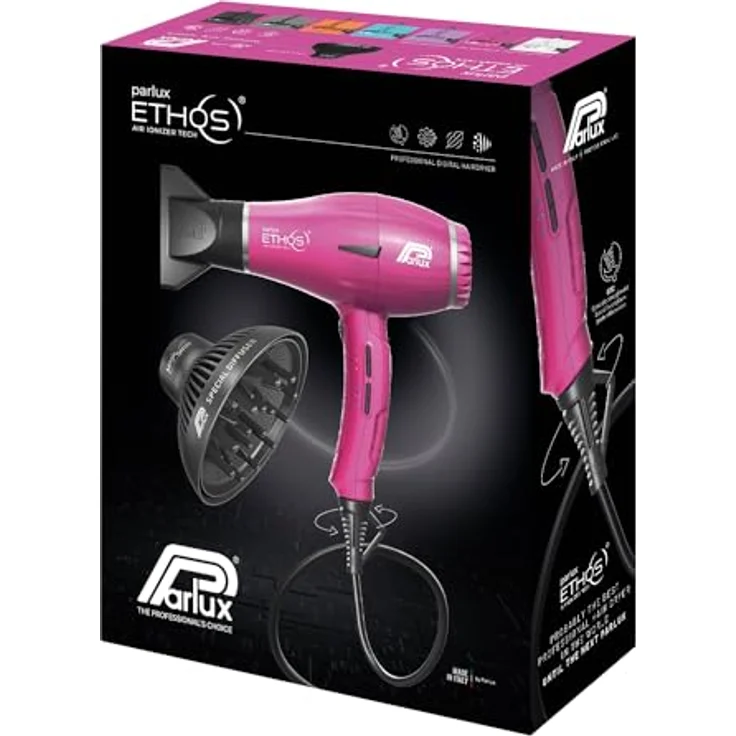 Parlux Ethos fuchsia Haartrockner mit Magic Sense Diffusor – Bild 3