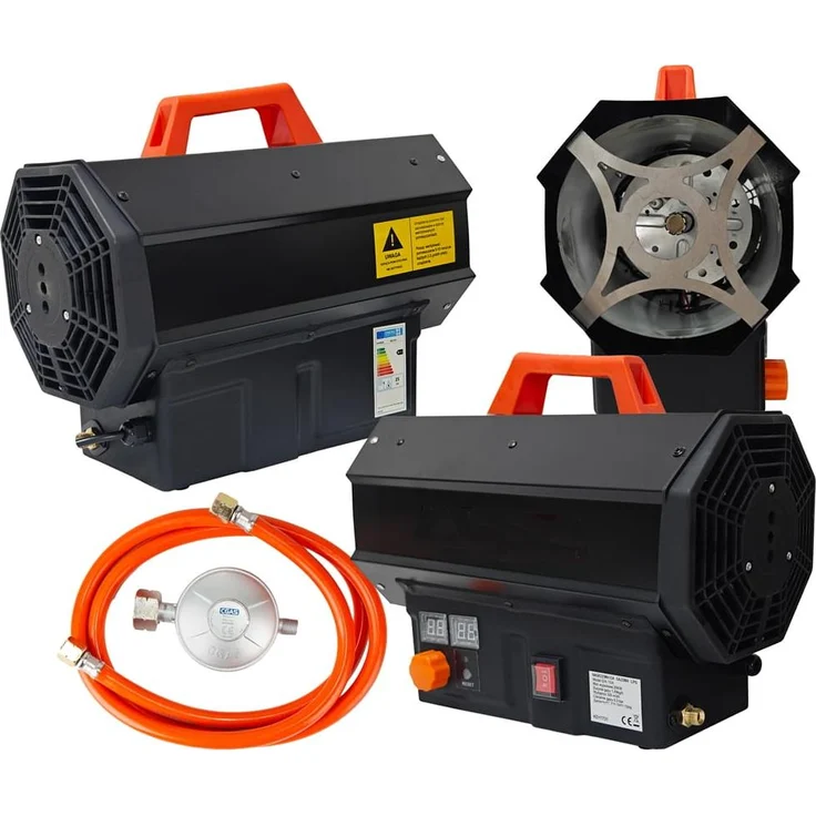 KRAFT&DELE Gasheizung KD11731, 25 kW mit Thermostat und Reduzierstück, hohe Heizleistung und niedriger Brennstoffverbrauch