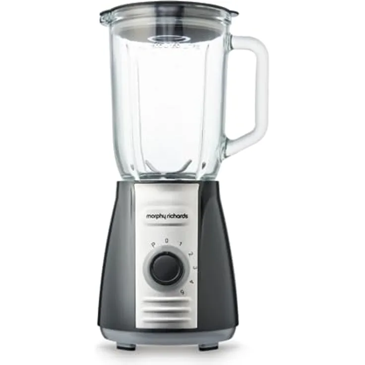 Morphy Richards 403010 Standmixer mit Eiszerkleinerungsklingen Inspire Kitchen Confidence, Glas, 600 W, 1,5 Liter, Grau - Leistungsstarker Mixer mit 5 Geschwindigkeitseinstellungen und Edelstahlklingen