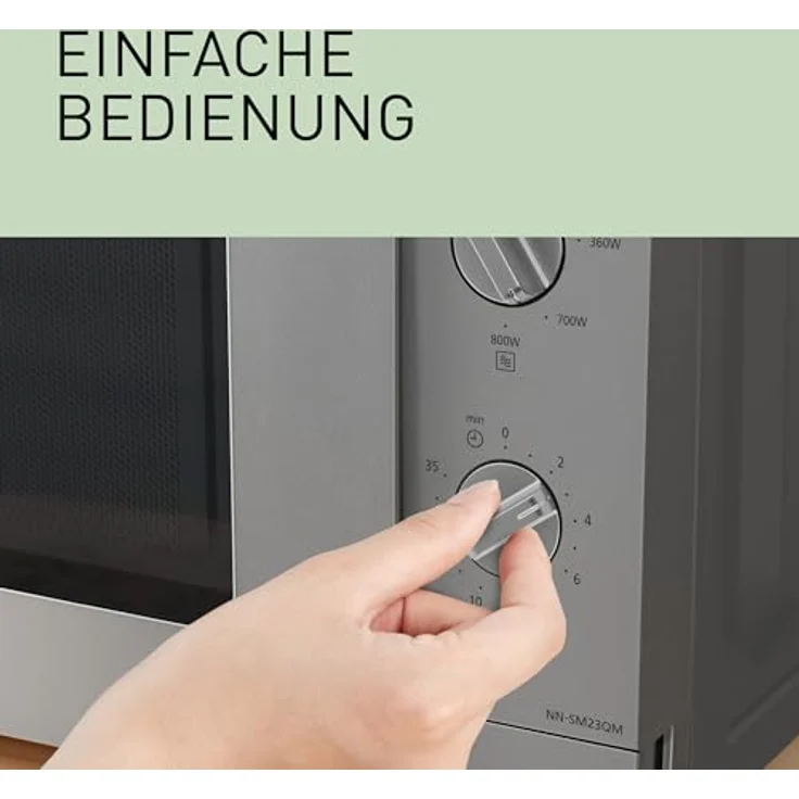 Panasonic NN-SM23QMEPG 20L Solo-Mikrowelle mit 800 W, 5 Leistungsstufen, Drehregler, Timer, Silber – Bild 5