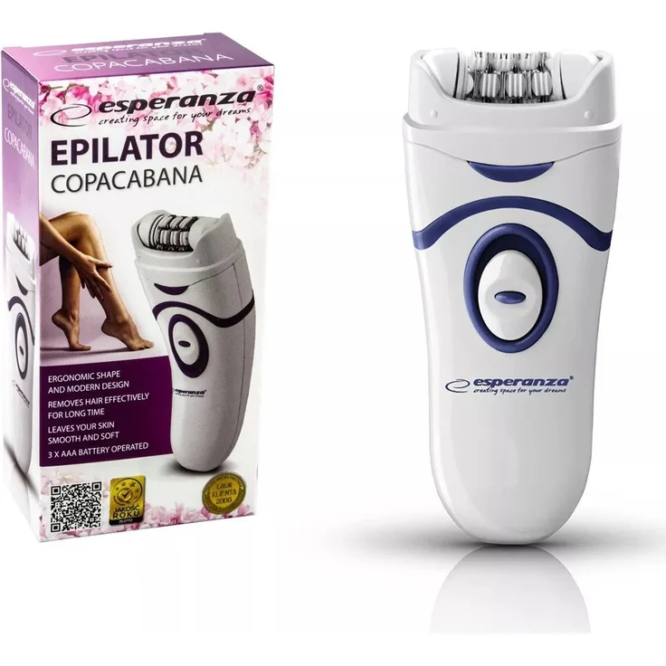 Esperanza COPACABANA Epilierer - 16 Pinzetten für schnelle, effiziente Haarentfernung, ergonomisches Design