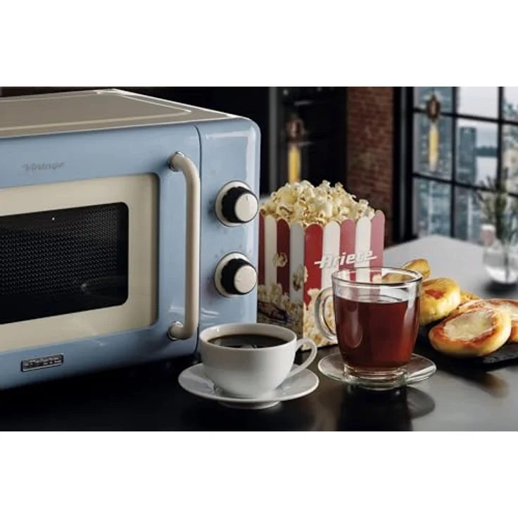 Ariete Mikrowelle Vintage 20 Liter, 800 Watt, 3-in-1 Funktionen, hellblau – Bild 7