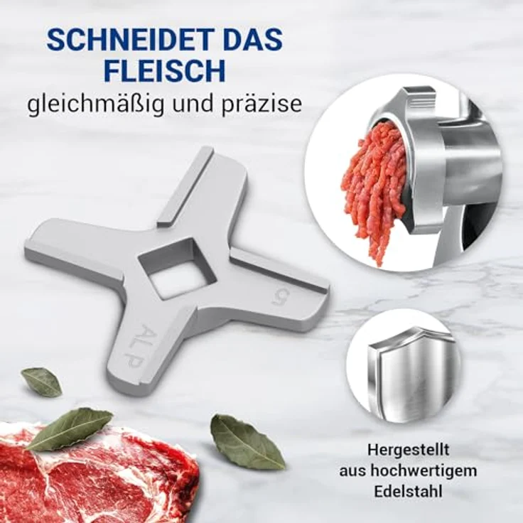 Messereinsatz Messer für Bosch Küchenmaschine Fleischwolf Ersatz für 00620949 620949 Ersatzmesser aus Edelstahl für MUM5 MUM4 MFW15 MF155 MK44 MUZ4FW MUZ5 Passend für Siemens 00020468 00028887 – Bild 4