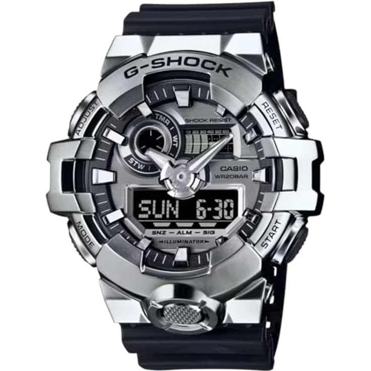 Casio G-Shock G-Steel Herrenuhr Schwarz/Stahl GM-700-1AER, Quarzwerk, Kunststoffarmband – Bild 1